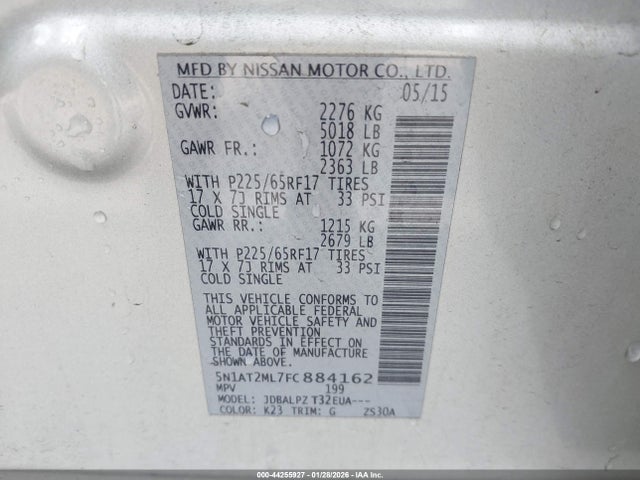 Nissan ROGUE S 2015 5N1AT2ML7FC884162 Image 9