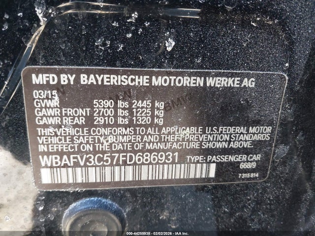 2015 BMW 535D WBAFV3C57FD686931 Photo 8