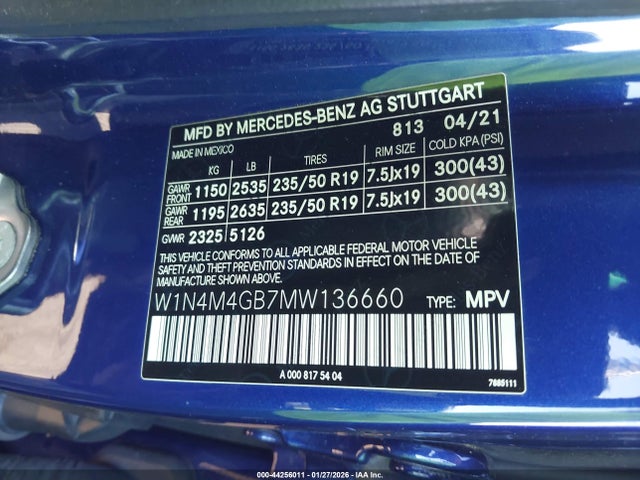 W1N4M4GB7MW136660 Mercedes-Benz GLB 250