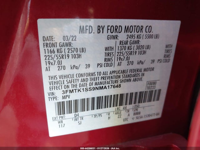 2022 FORD MUSTANG MACH-E 3FMTK1SS9NMA17648 Photo 8