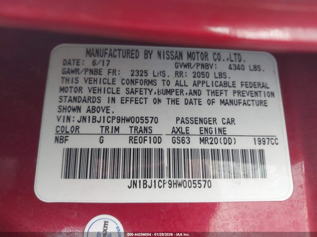 JN1BJ1CP9HW005570 Nissan Rogue Sport Sl