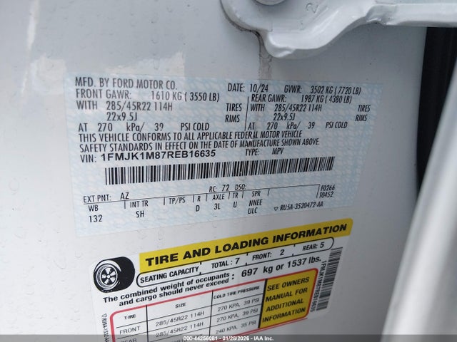 1FMJK1M87REB16635 Ford Expedition Platinum Max
