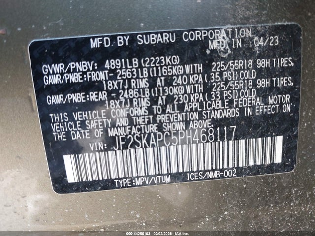 2023 SUBARU FORESTER JF2SKAPC5PH468117 Photo 8