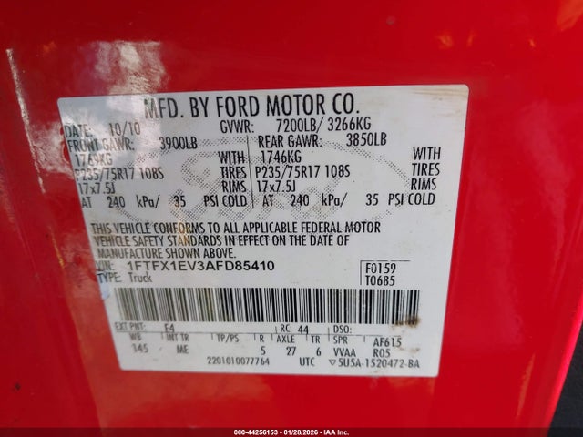 2010 FORD F-150 1FTFX1EV3AFD85410 Photo 8