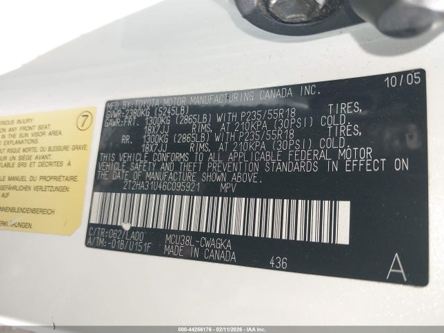 2006 LEXUS RX 330 2T2HA31U46C095921 Photo 8