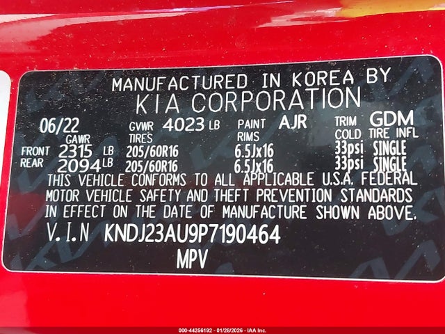 KNDJ23AU9P7190464 KIA SOUL LX
