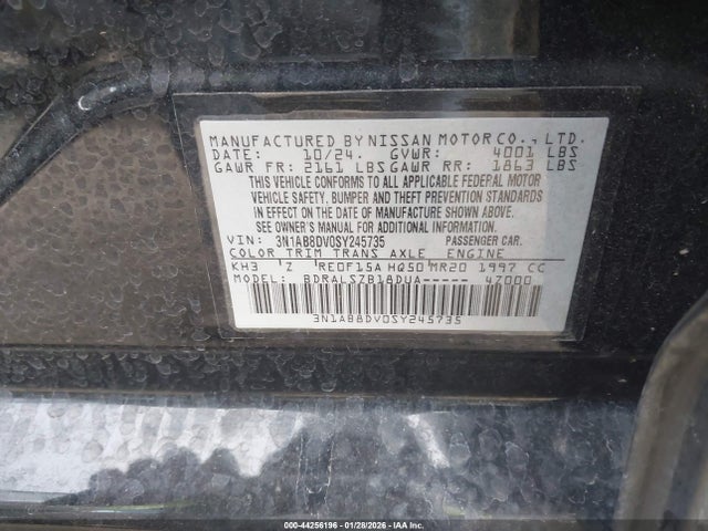 3N1AB8DV0SY245735 Nissan SENTRA SR
