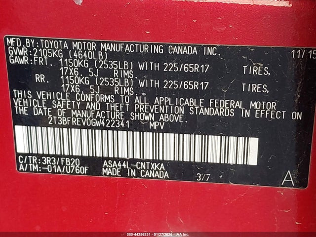 Toyota RAV4 LE 2016 2T3BFREV0GW422341 Image 9