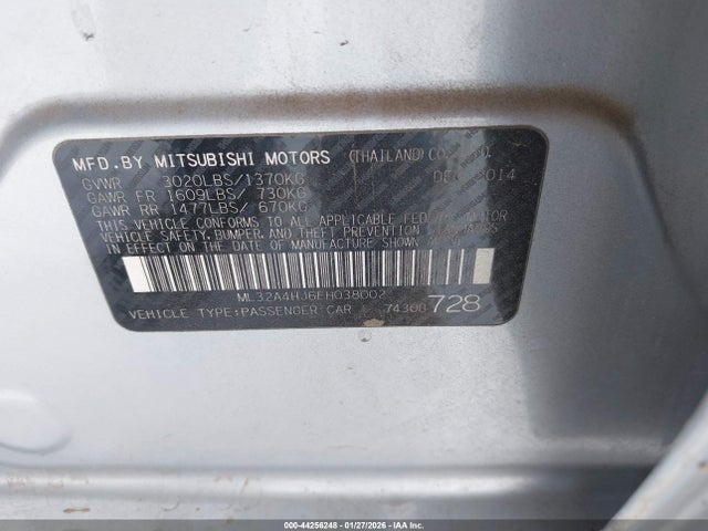 2015 MITSUBISHI MIRAGE ML32A4HJ6FH038002 Photo 8