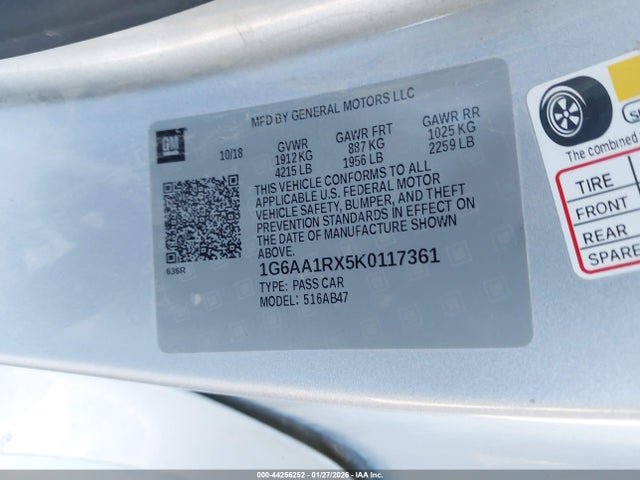 Продаж на аукціоні авто 2019 Cadillac Ats Standard, vin: 1G6AA1RX5K0117361, номер лоту: 44256252
