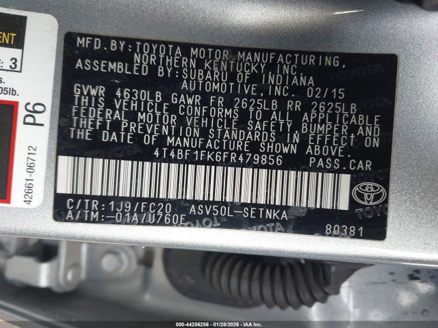 2015 TOYOTA CAMRY 4T4BF1FK6FR479856 Photo 8