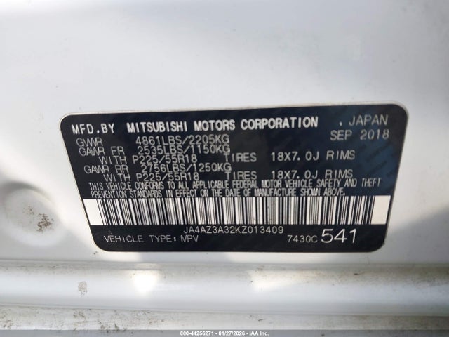 Mitsubishi Outlander Sel 2019 JA4AZ3A32KZ013409 Image 9