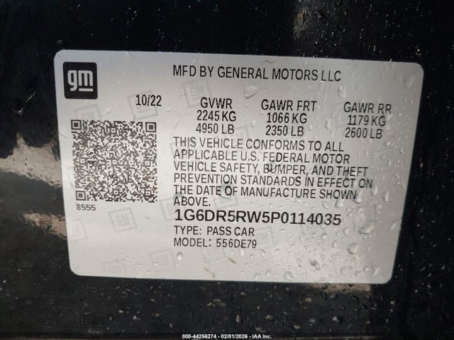 Aukcja sprzedaży 2023 Cadillac Ct5-v V-series, vin: 1G6DR5RW5P0114035, numer aukcji: 44256274