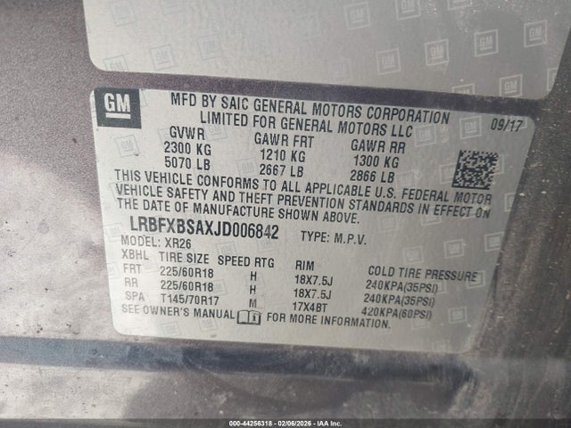 LRBFXBSAXJD006842 Buick Envision Preferred