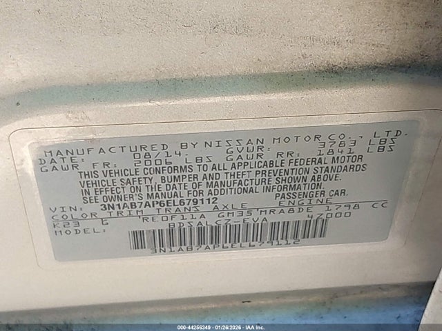 3N1AB7AP6EL679112 Nissan SENTRA S