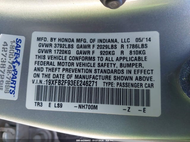 Honda Civic Ex-l 2014 19XFB2F93EE246271 Image 9