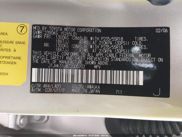 2007 LEXUS RX 350 JTJHK31U872005202 Photo 8