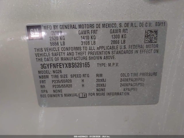 2011 CADILLAC SRX 3GYFNFEYXBS628165 Photo 8