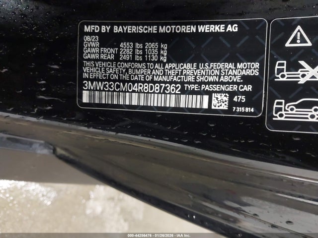 44256476 :رقم المزاد ، 3MW33CM04R8D87362 vin ، 2024 Bmw 230i Xdrive مزاد بيع