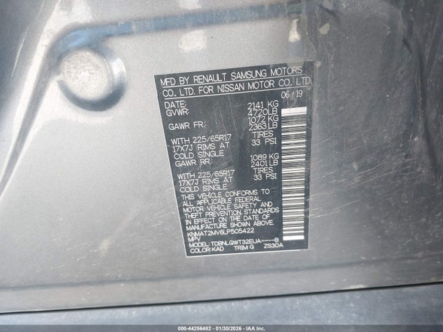 KNMAT2MV6LP505422 Nissan Rogue Sv Intelligent Awd