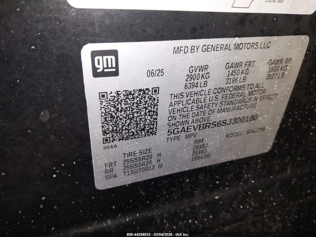 44256533 :رقم المزاد ، 5GAEVBRS6SJ300180 vin ، 2025 Buick Enclave Sport Touring Fwd مزاد بيع