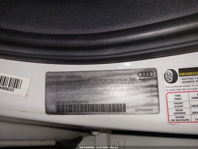 44256568 :رقم المزاد ، WAUCFAFC5FN034429 vin ، 2015 Audi A6 2.0t Premium مزاد بيع