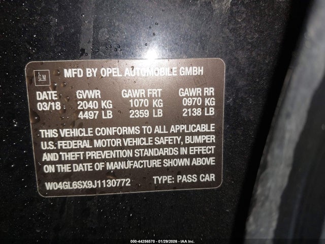 W04GL6SX9J1130772 Buick Regal Sportback Preferred