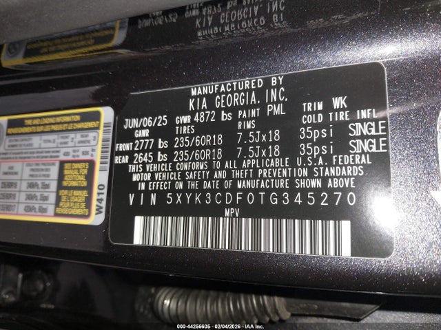 5XYK3CDF0TG345270 KIA Sportage Ex