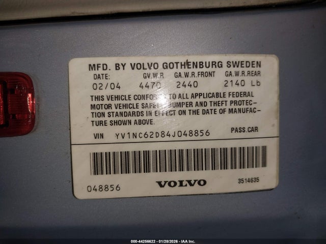 2004 VOLVO C70 YV1NC62D84J048856 Photo 8