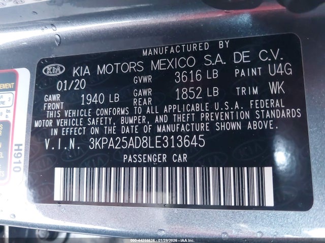 3KPA25AD8LE313645 KIA Rio 5-door S