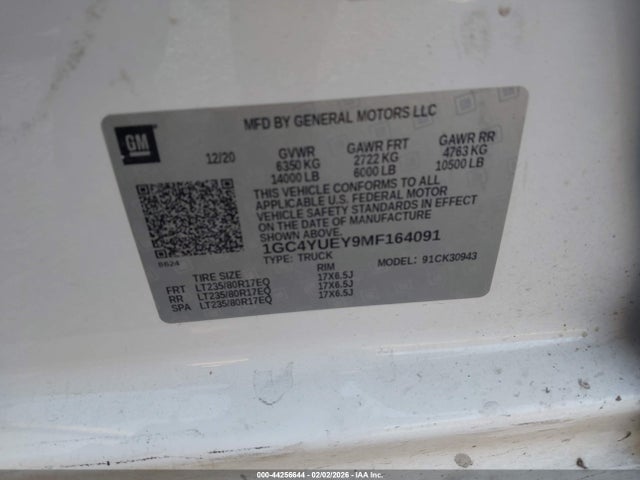 1GC4YUEY9MF164091 Chevrolet SILVERADO 3500HD