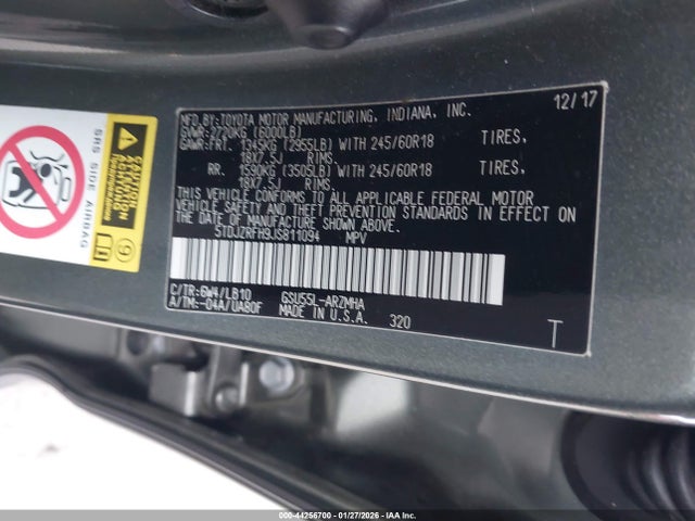 5TDJZRFH9JS811094 Toyota Highlander Xle