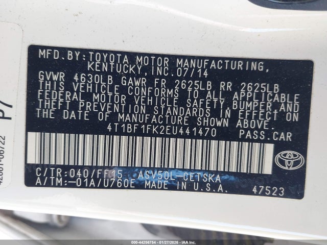 2014 TOYOTA CAMRY 4T1BF1FK2EU441470 Photo 8