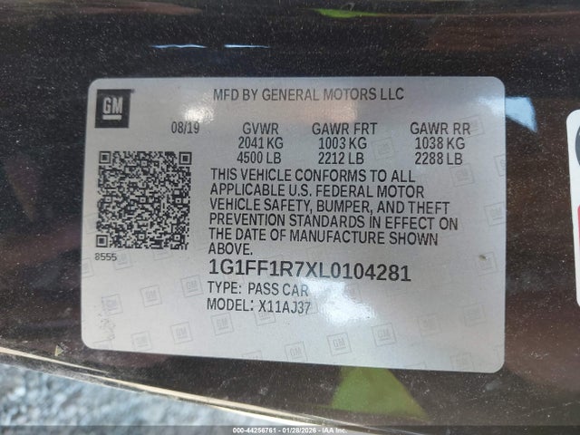 2020 CHEVROLET CAMARO 1G1FF1R7XL0104281 Photo 8