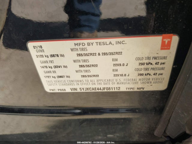 2018 TESLA MODEL X 5YJXCAE44JF081112 Photo 8