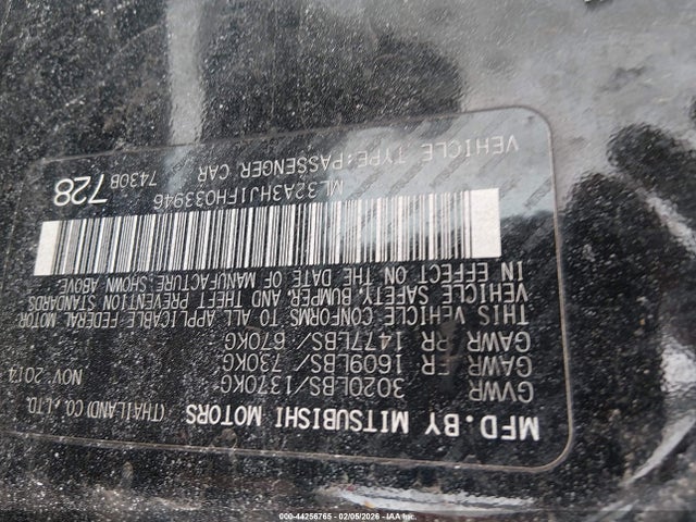 2015 MITSUBISHI MIRAGE ML32A3HJ1FH033946 Photo 8
