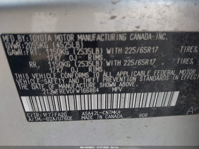 Toyota Rav4 Xle 2015 2T3WFREV0FW166864 Image 9