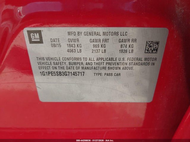 1G1PE5SB3G7145717 Chevrolet Cruze Limited 1lt Auto