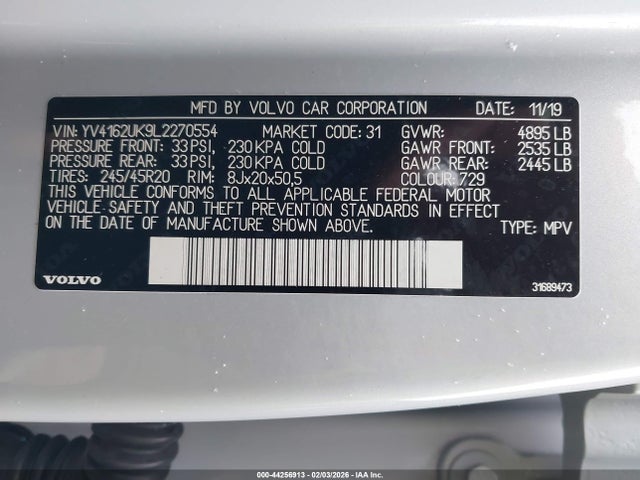 2020 VOLVO XC40 YV4162UK9L2270554 Photo 8