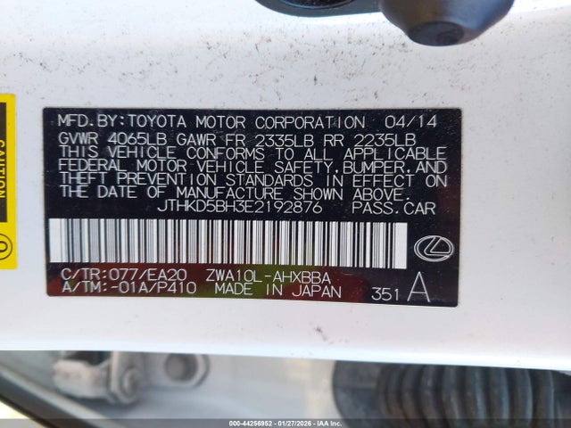 Lexus CT 200H 2014 JTHKD5BH3E2192876 Image 9