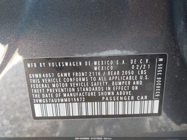 2021 VOLKSWAGEN GOLF 3VWG57AU9MM015672 Photo 8