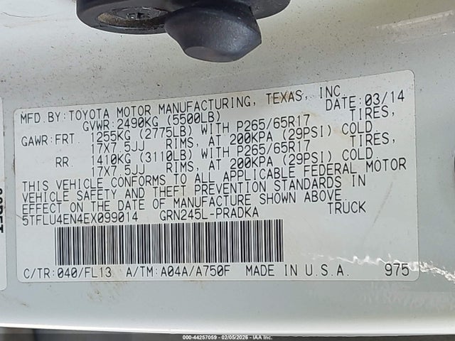 Toyota Tacoma Base V6 2014 5TFLU4EN4EX099014 Image 9