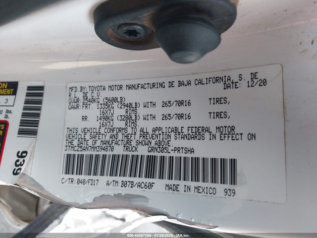3TMCZ5AN7MM394870 Toyota Tacoma Trd Off-road