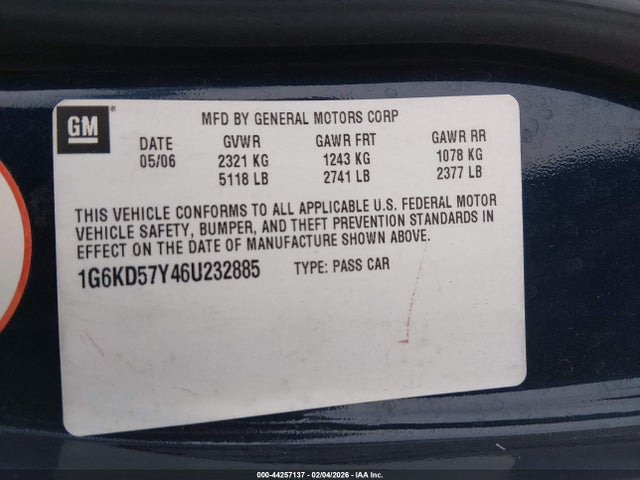 2006 CADILLAC DTS 1G6KD57Y46U232885 Photo 8