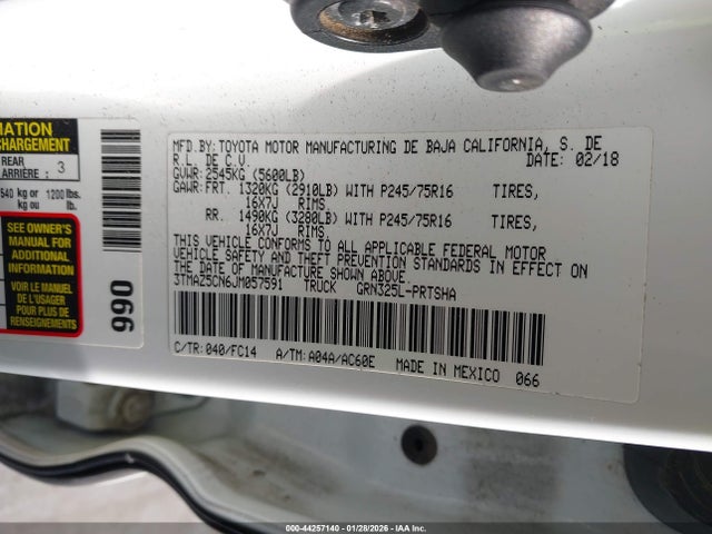 3TMAZ5CN6JM057591 Toyota Tacoma Sr5 V6