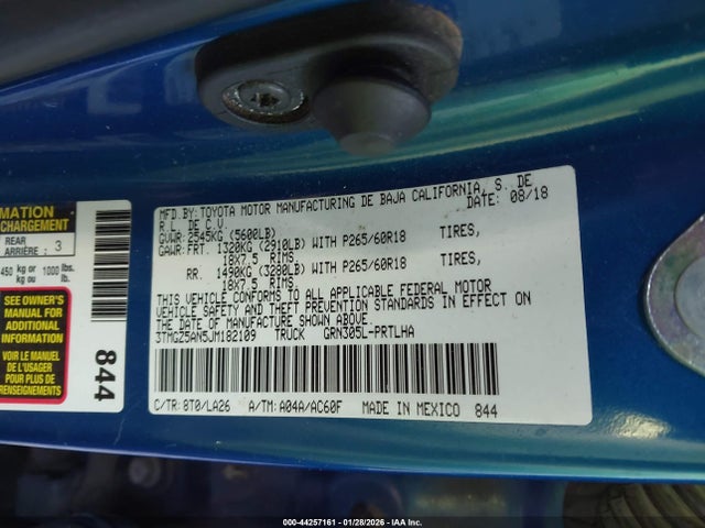 3TMGZ5AN5JM182109 Toyota Tacoma Limited