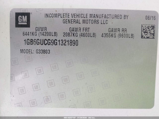 1GB6GUCG9G1321890 Chevrolet Express Cutaway 4500