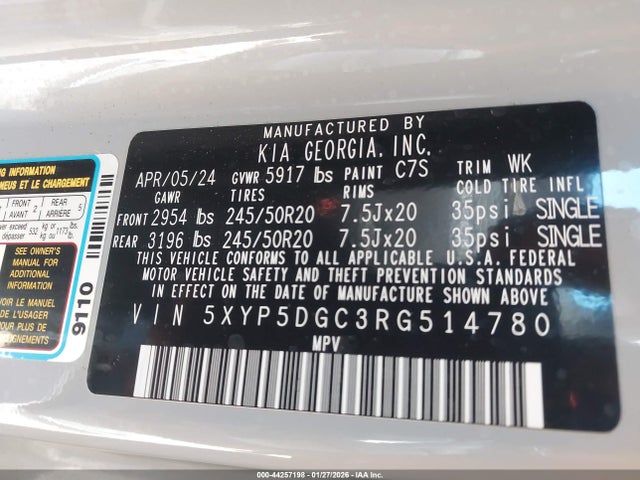 5XYP5DGC3RG514780 KIA Telluride Sx Prestige X-line