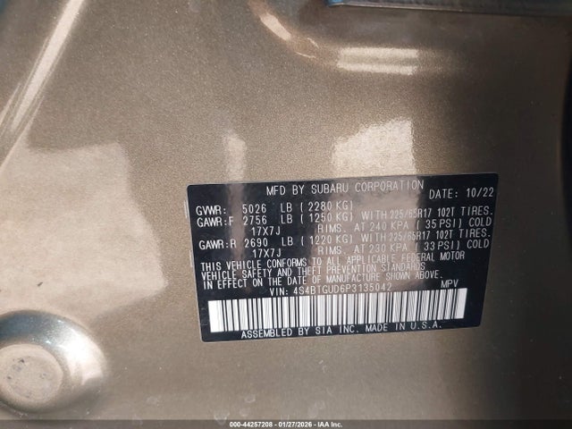 4S4BTGUD6P3135042 Subaru Outback Wilderness
