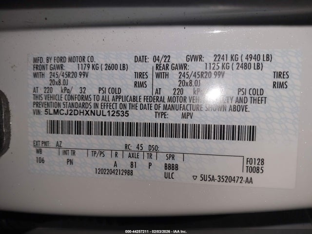 2022 LINCOLN CORSAIR 5LMCJ2DHXNUL12535 Photo 8